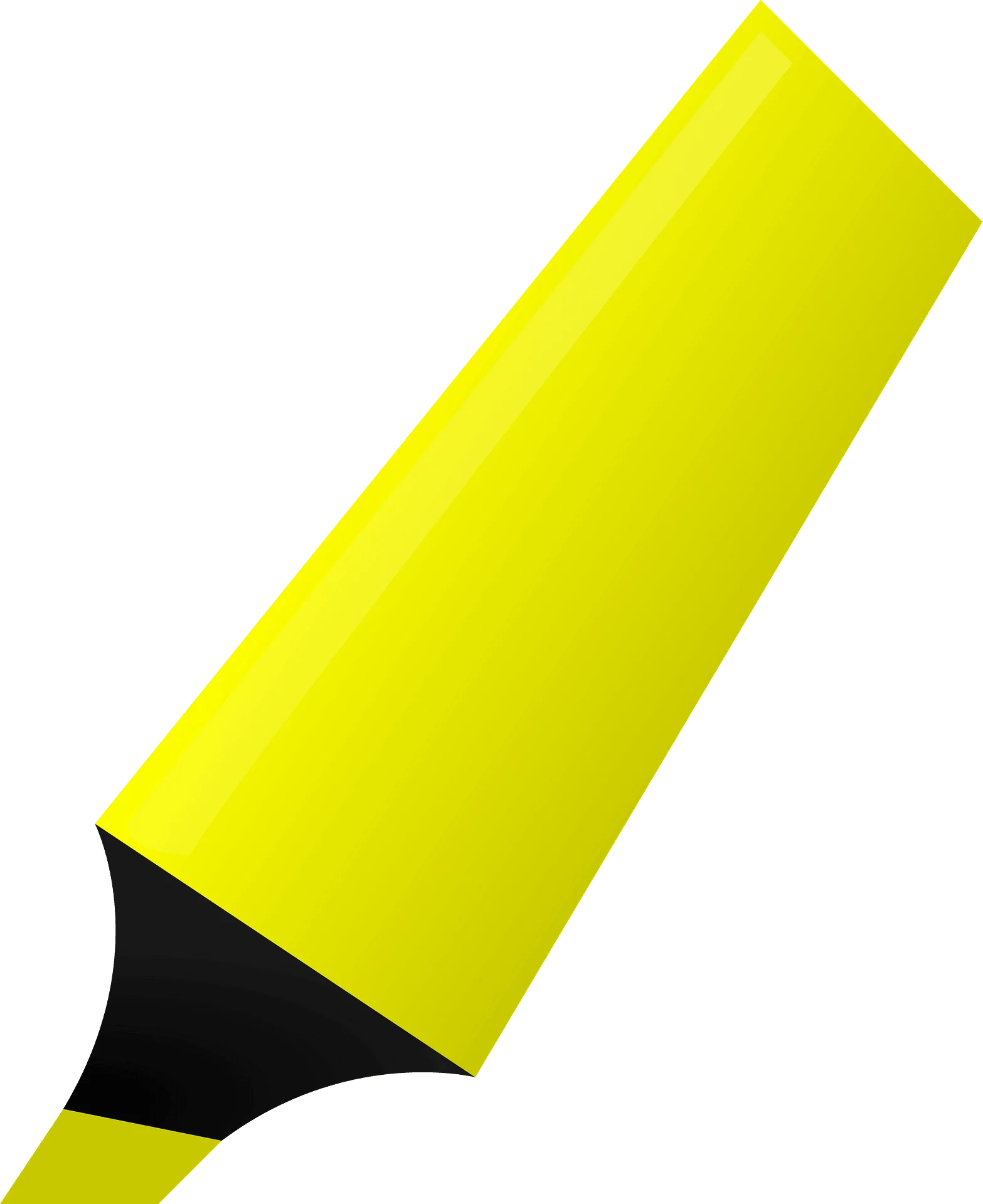 Bright Yellow Highlighter Marker Clipart Design for Digital Graphics