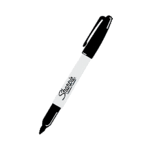 Classic Sharpie Permanent Marker Clipart - Sleek Black and White Design