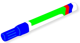 Colorful Blue and Green Marker Clipart Design with Distinctive Cap