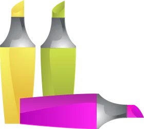 Colorful Marker Highlighter Clipart Design with Bold Gradient Shades