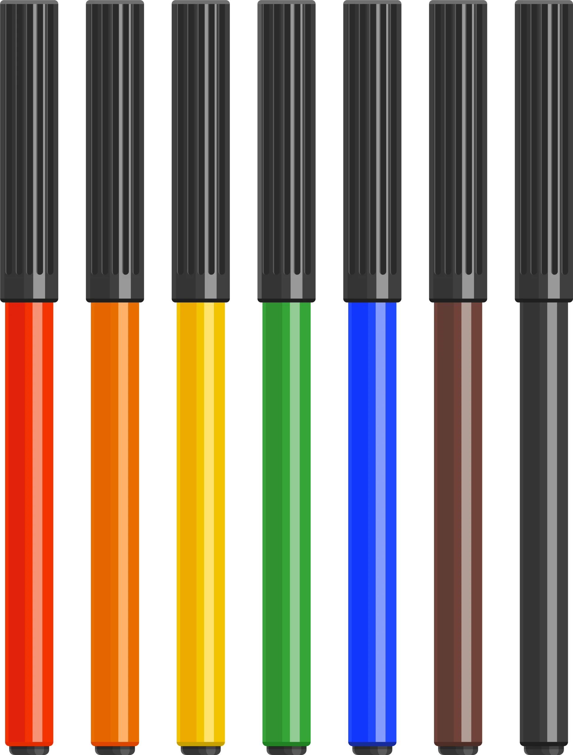 Colorful Marker Pens Clipart Collection - Artistic Drawing Tools Lineup