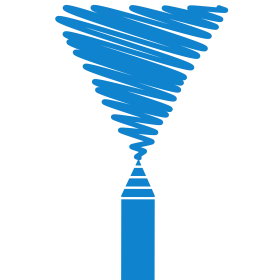 Dynamic Blue Swirling Marker Clipart Design with Spiraling Artistic Essence