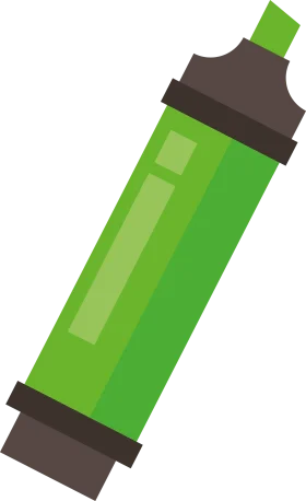 Green and Black Marker Clipart: Stylish Office Supply Graphic Design Element