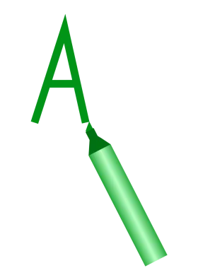 Green Marker Drawing Bold Capital Letter A Clipart Illustration