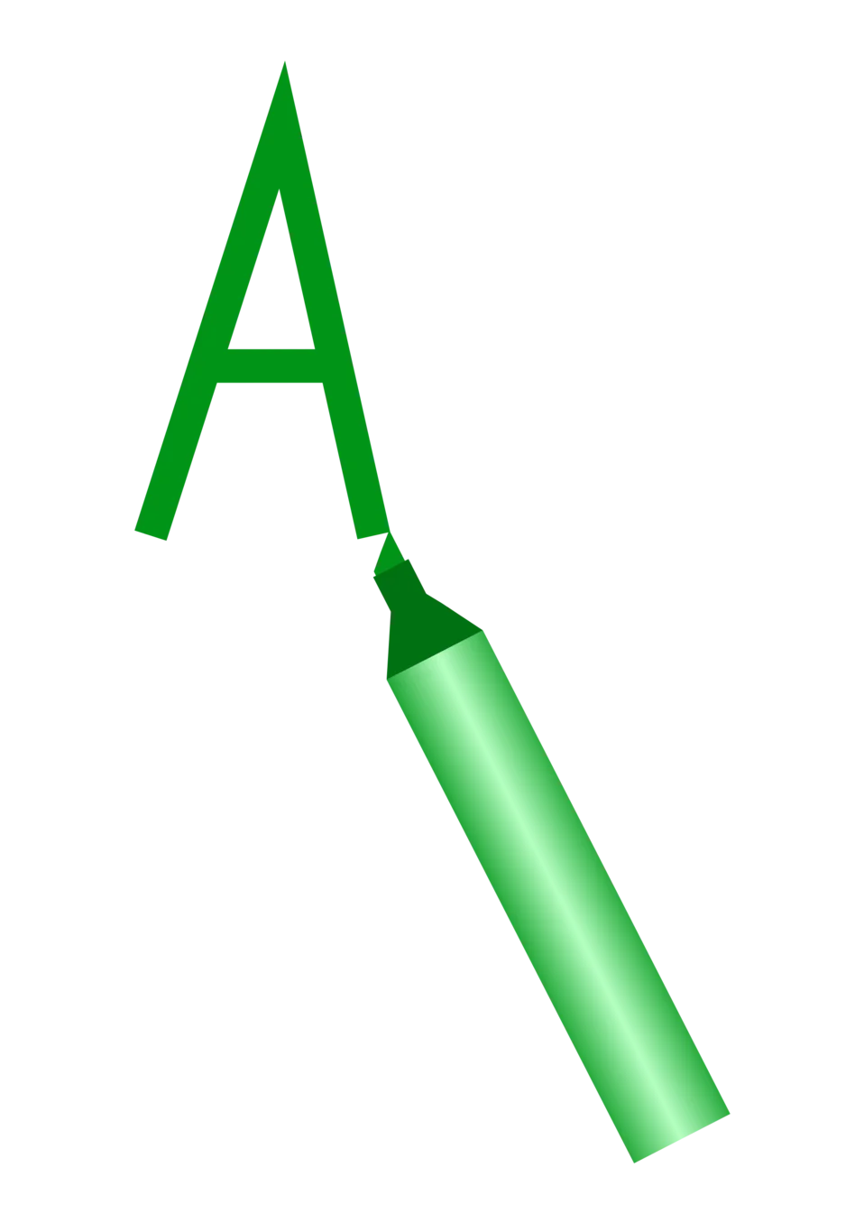 Green Marker Drawing Bold Capital Letter A Clipart Illustration