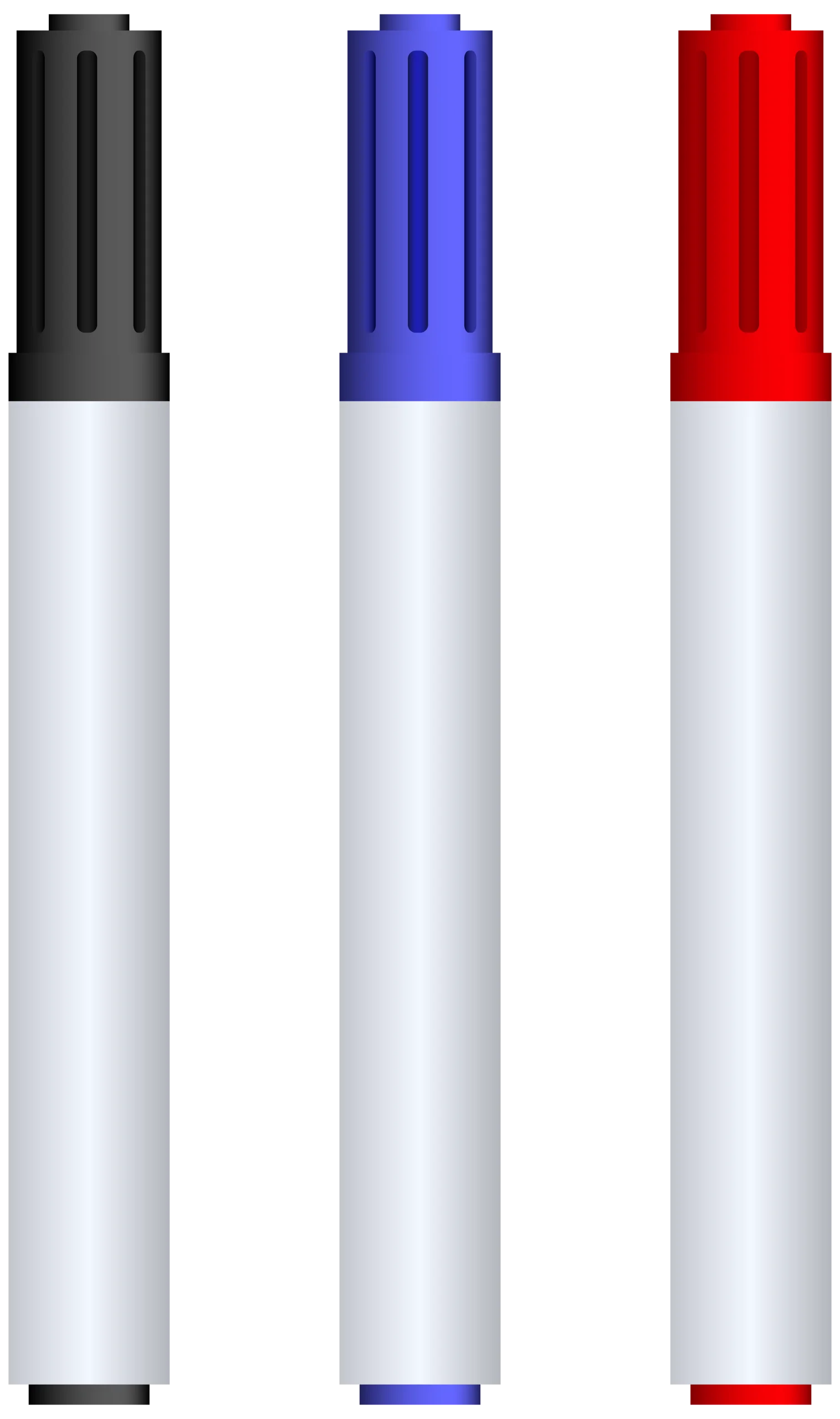 Minimalist Whiteboard Marker Clipart Set with Classic Color Palette