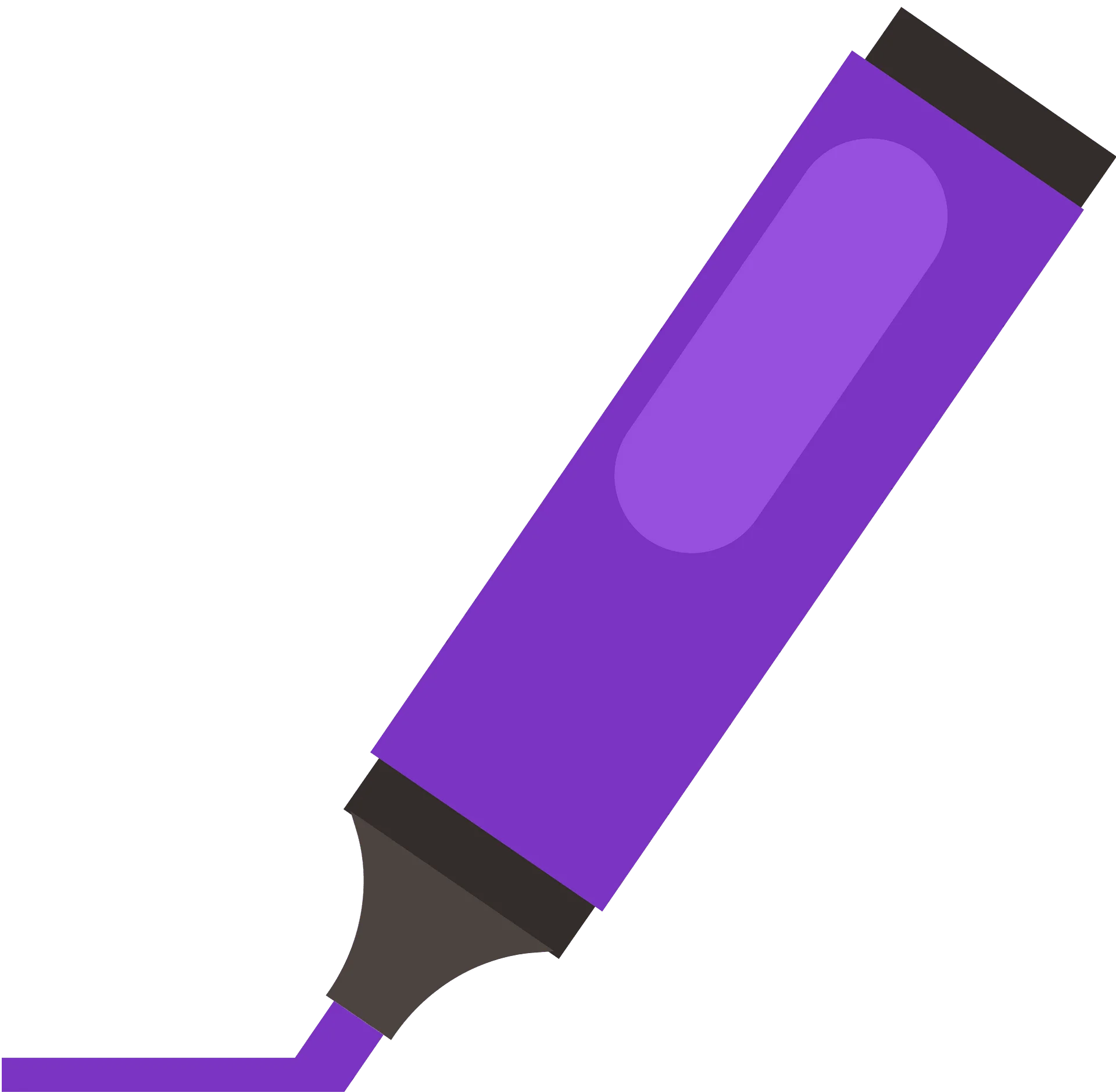 Purple Highlighter Marker Clipart: Bold Graphic Design Element for Creative Projects