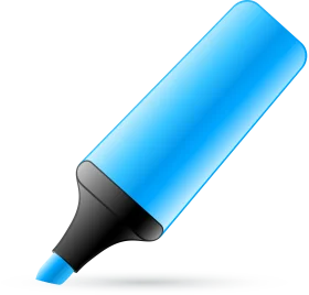 Sleek Azure Blue Highlighter Marker Clipart Design for Digital Artwork