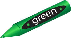 Sleek Green Crayon Clipart Illustration with Modern Design Elements