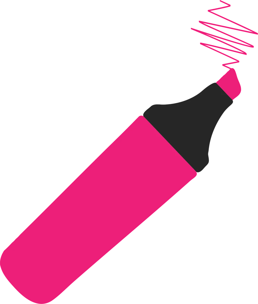Sleek Pink Marker Clipart with Dynamic Scribble Stroke Design