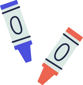 Stylish Marker Clipart with Blue and Red Geometric Design Elements