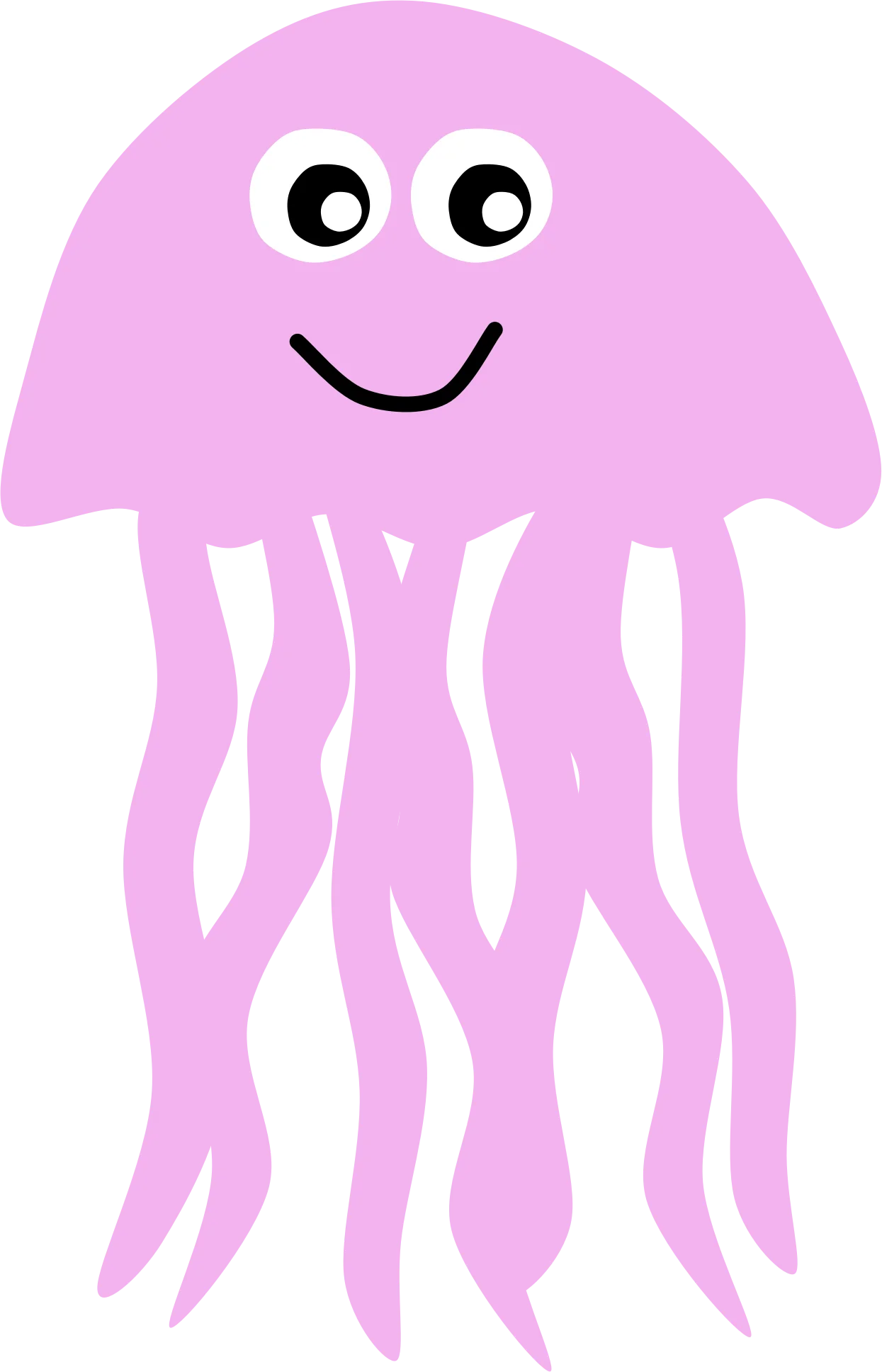 Adorable Pink Jellyfish Clipart with Cute Cartoon Style and Wavy Tentacles