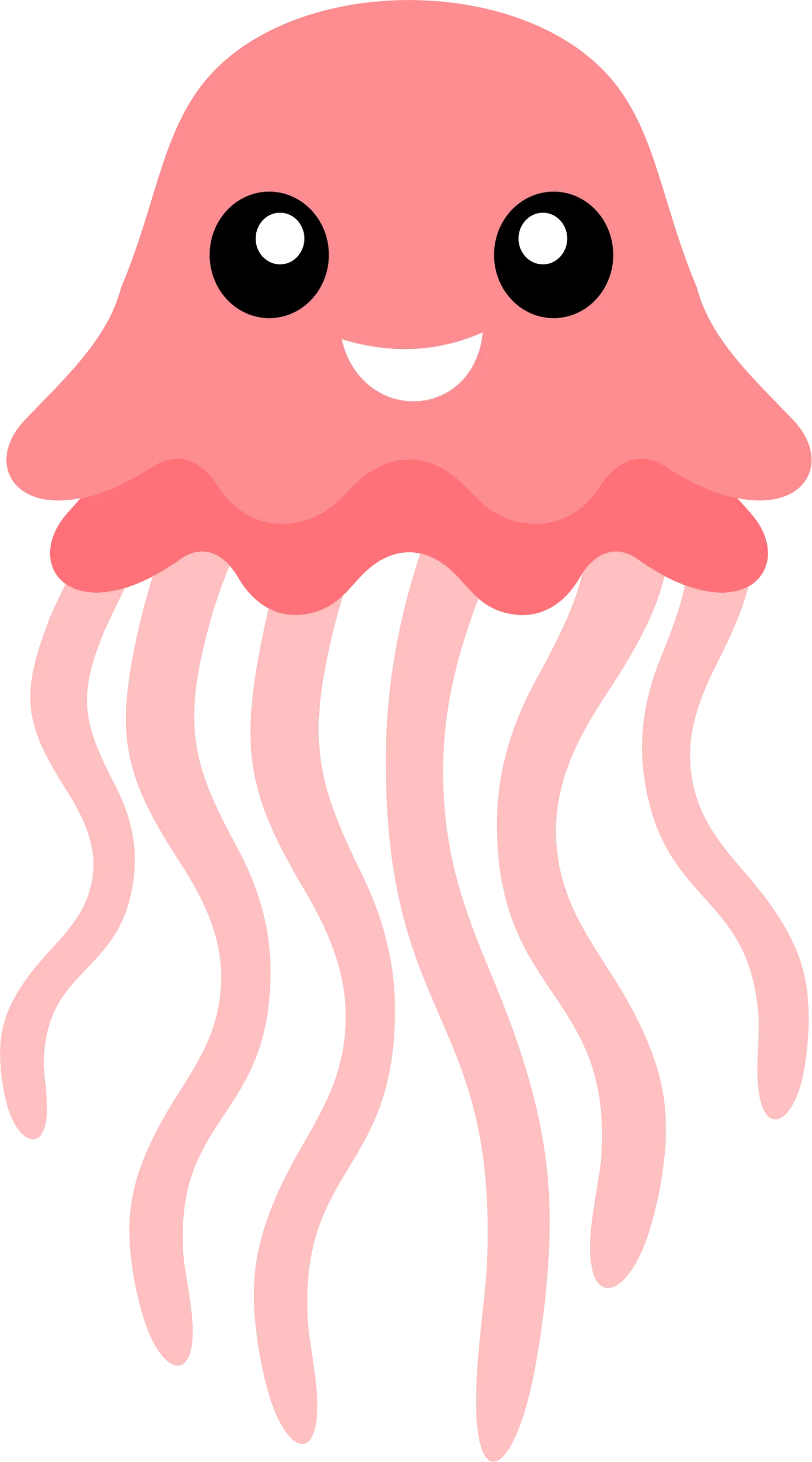 Adorable Pink Kawaii Jellyfish Clipart with Cute Cartoon Style Design