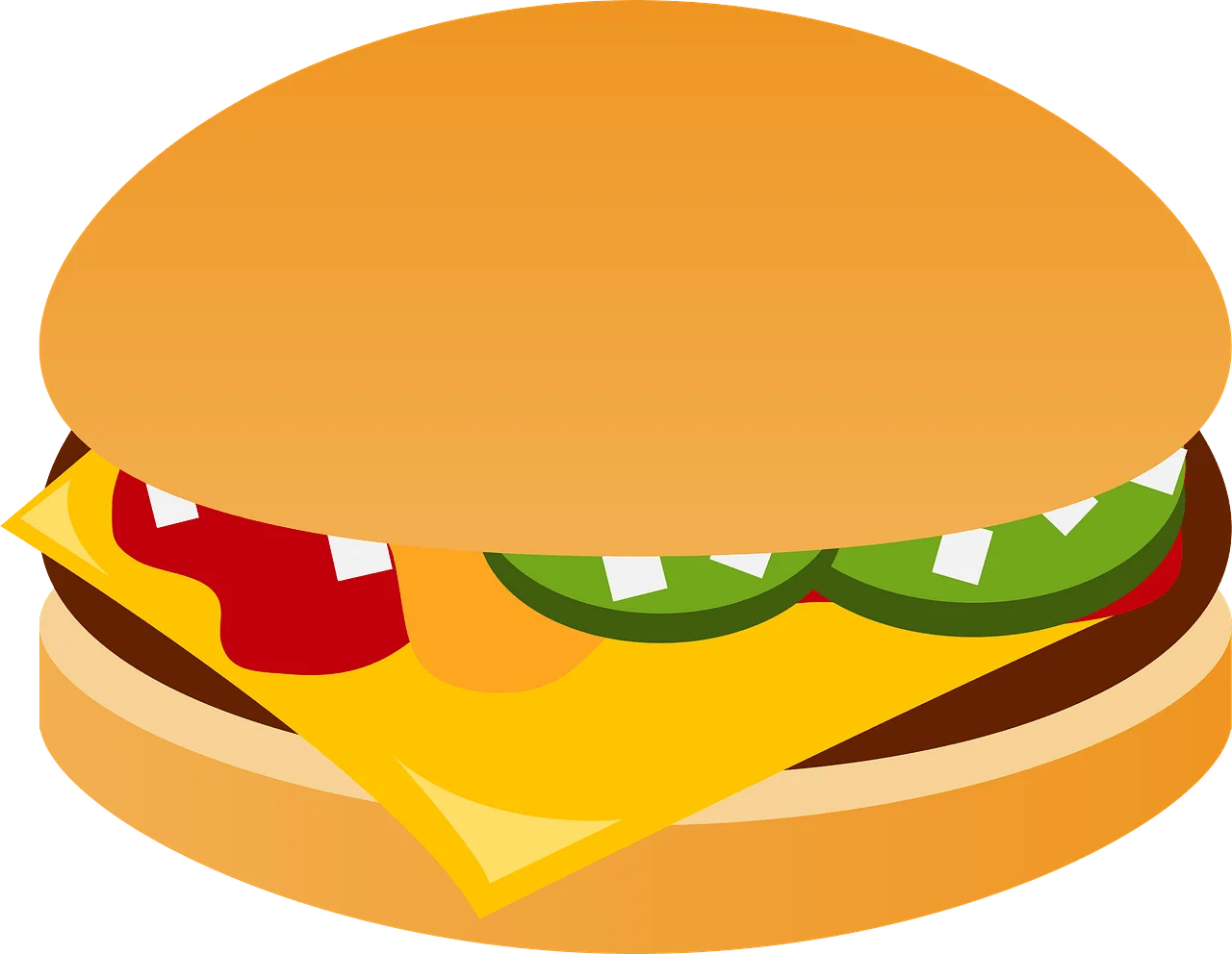 Classic Cheeseburger Clipart: A Deliciously Simplified Graphic Representation