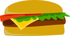 Classic Cheeseburger Clipart Illustration: A Simplified Culinary Delight