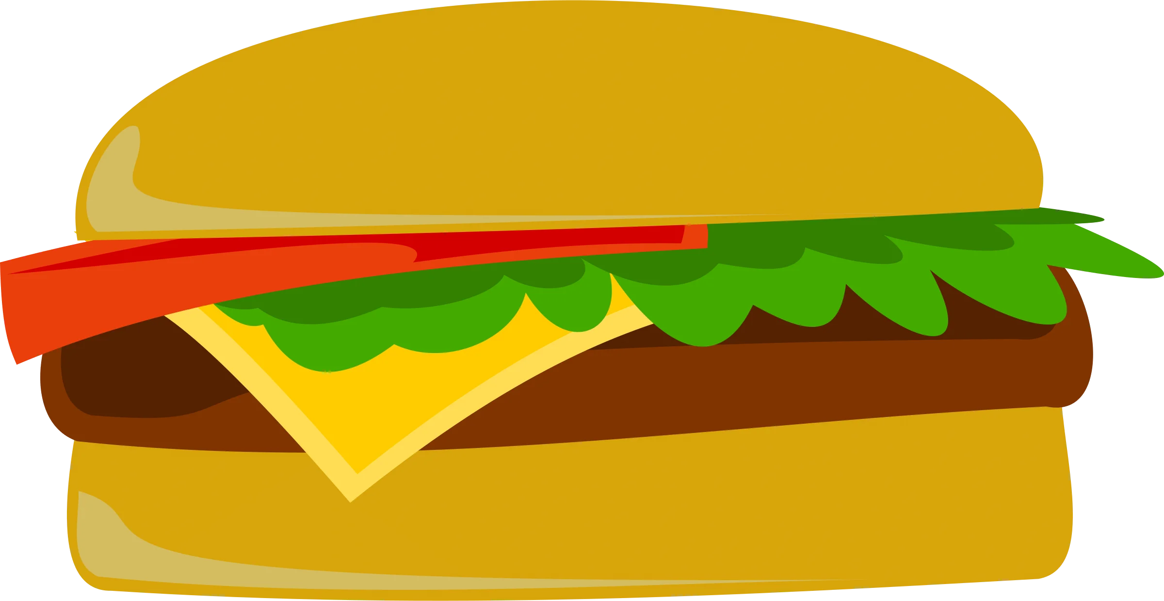 Classic Cheeseburger Clipart Illustration: A Simplified Culinary Delight