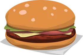 Classic Cheeseburger Clipart Illustration with Juicy Beef Patty and Fresh Ingredients