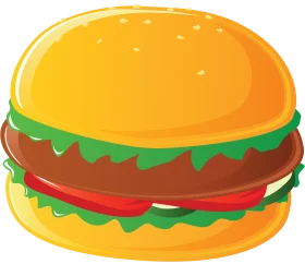 Delicious Classic Hamburger Clipart with Layers of Juicy Ingredients