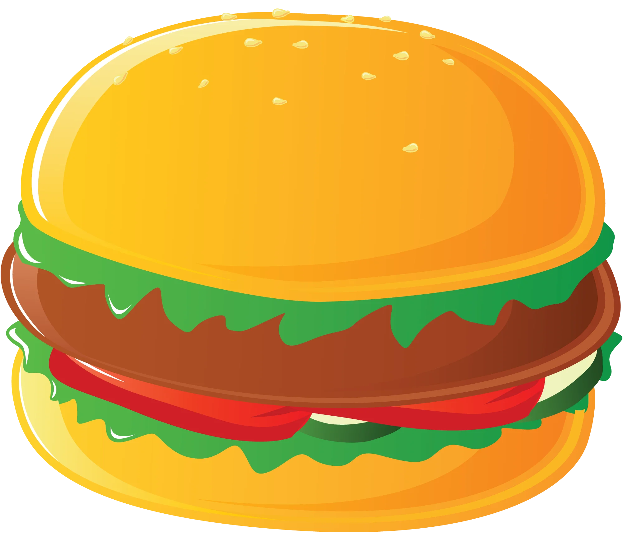 Delicious Classic Hamburger Clipart with Layers of Juicy Ingredients