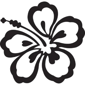 Elegant Monochrome Hibiscus Flower Silhouette Clipart Design