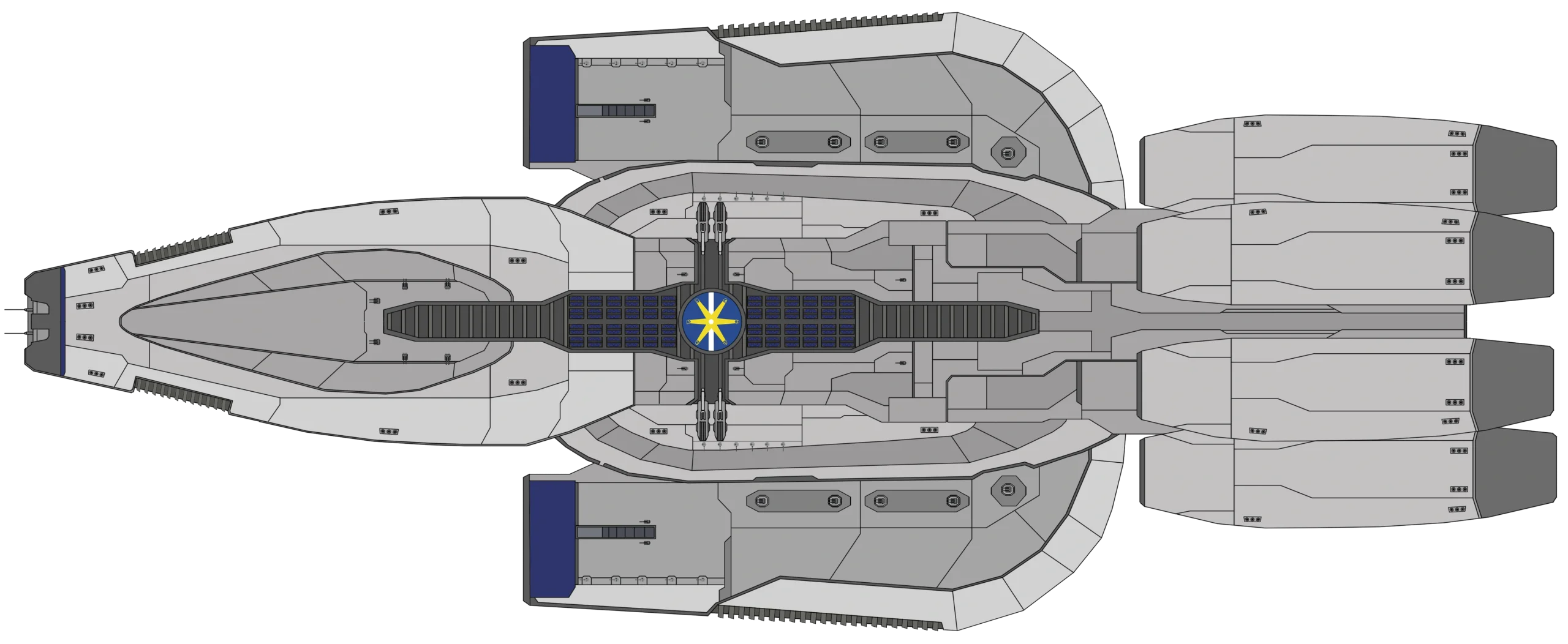 Futuristic Interstellar Spaceship Clipart - Sleek Sci-Fi Vessel Design Concept