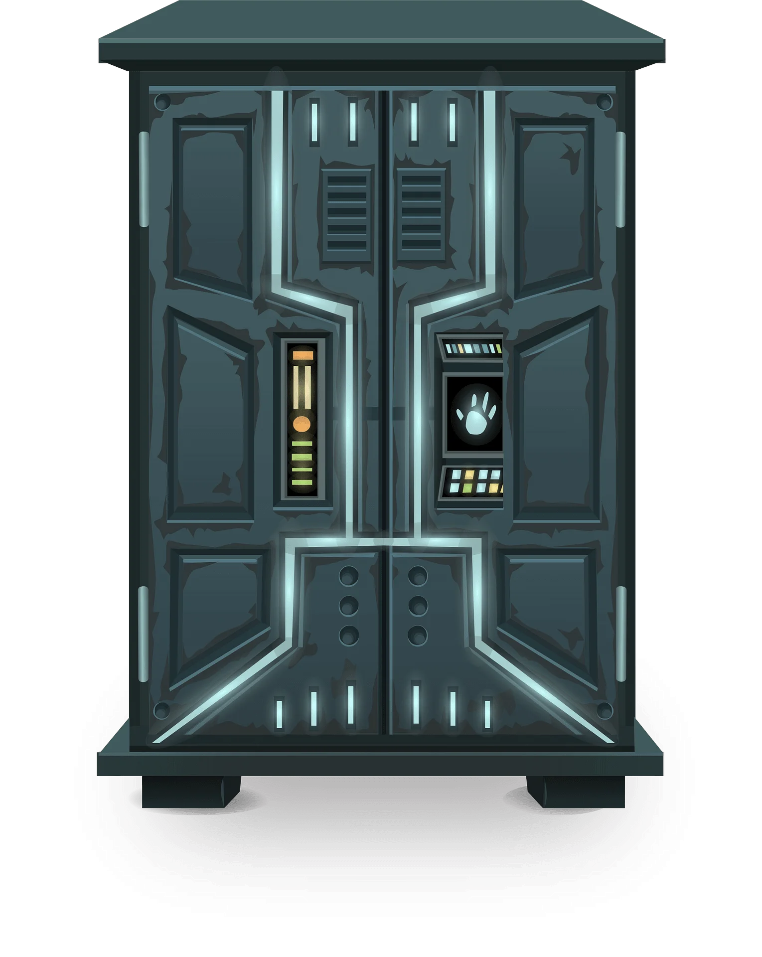 Futuristic Spaceship Airlock Door Clipart - Sci-Fi Metallic Entrance Design