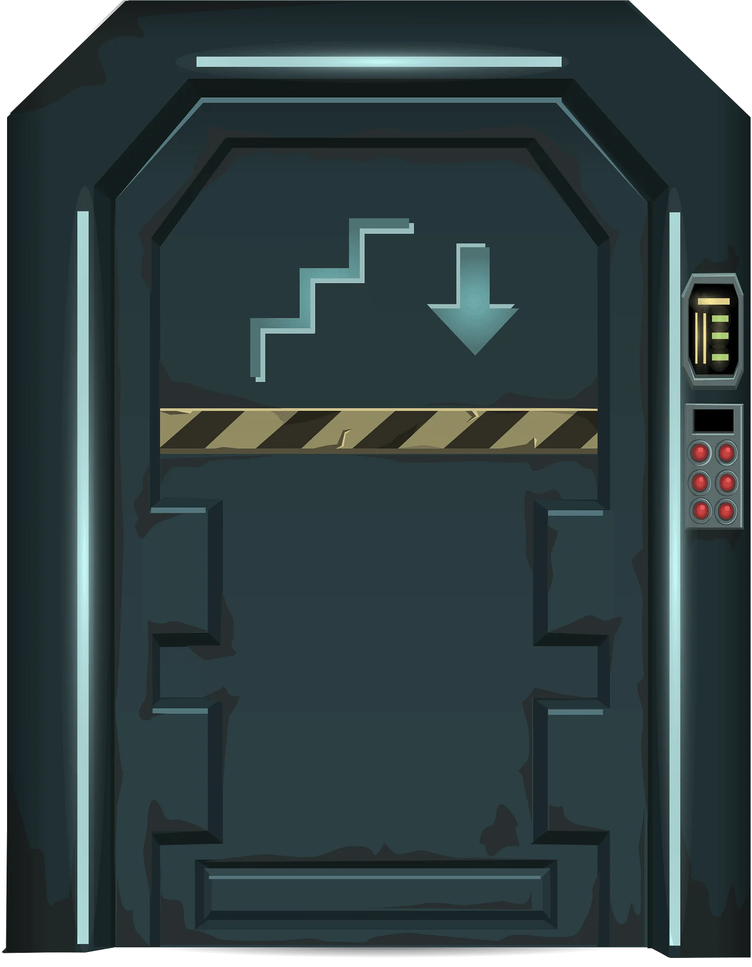 Futuristic Spaceship Airlock Door Clipart with Minimalist Industrial Design