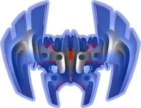 Futuristic Symmetrical Spaceship Exterior Design Clipart with Angular Panels