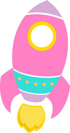 Playful Pastel Rocket Spaceship Clipart Design for Kids and Nursery Decor