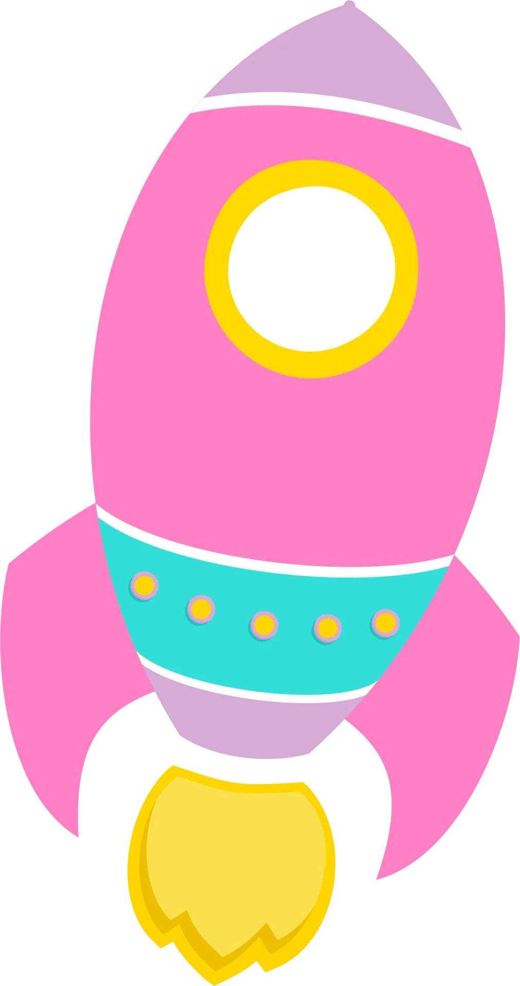 Playful Pastel Rocket Spaceship Clipart Design for Kids and Nursery Decor