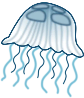 Serene Blue Jellyfish Clipart Illustration with Translucent Aquatic Grace