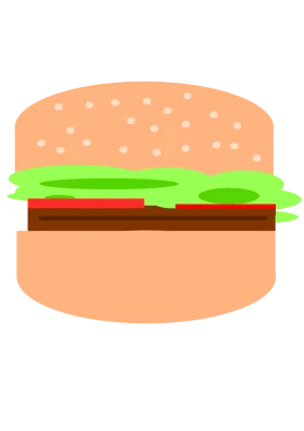 Simple and Minimalist Hamburger Clipart Design with Fresh Ingredients