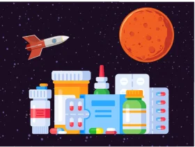 Space Exploration Medical Supply Rocket Launch Cosmic Medication Clipart