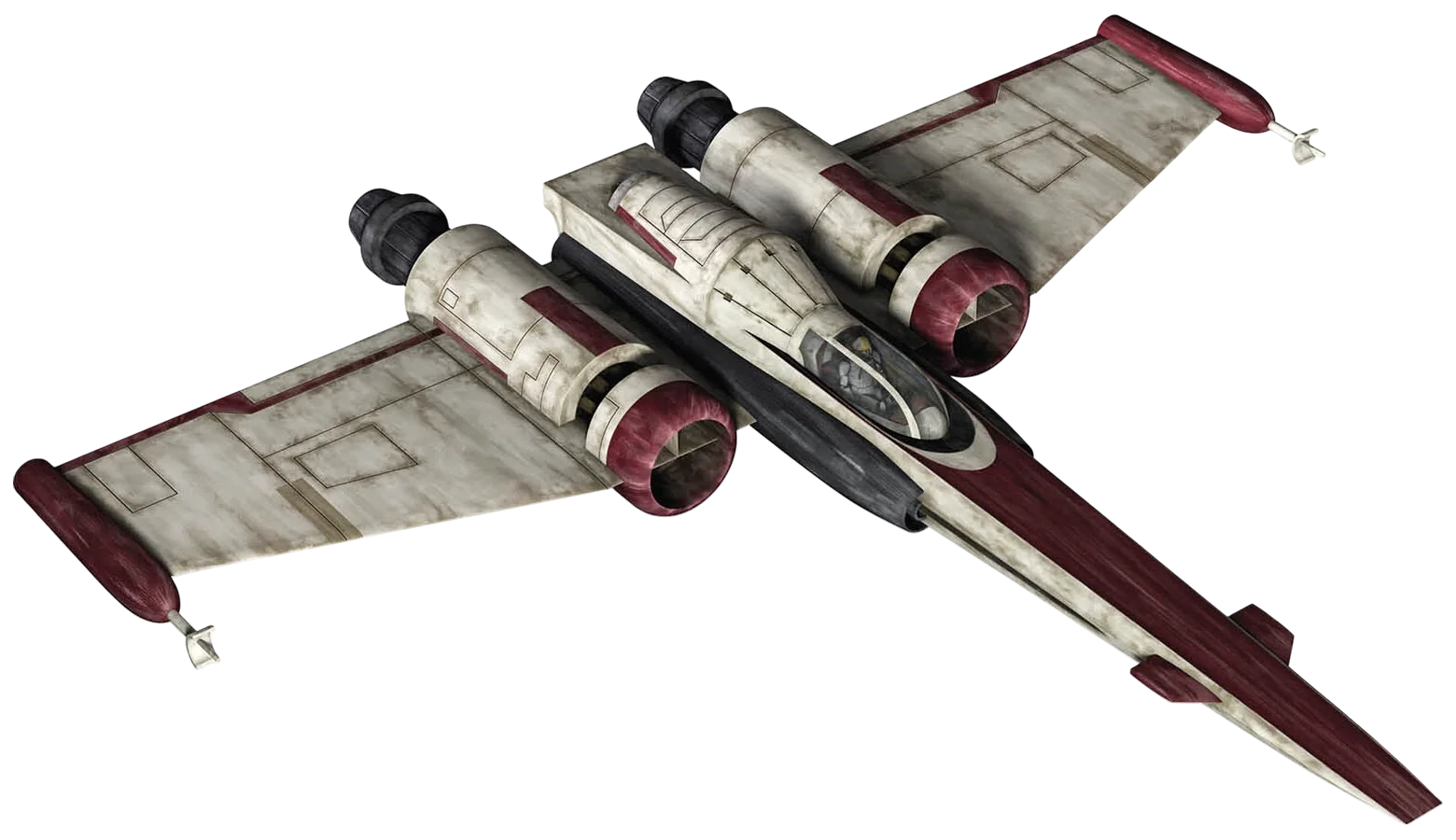 Starfighter Interceptor Spacecraft Clipart Detailed Sci-Fi Graphic Design