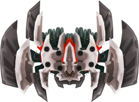 Symmetrical Futuristic Spaceship Exterior Clipart with Intricate Wing Design