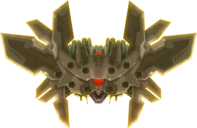 Symmetrical Sci-Fi Spaceship Exterior Clipart with Angular Geometric Design