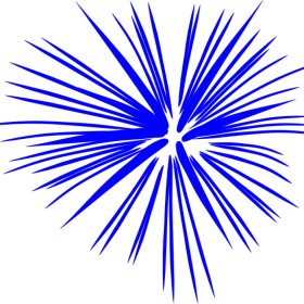 Electric Blue Starburst Firework Clipart Explosion of Radiant Light Rays