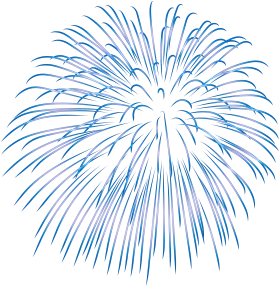 Elegant Blue Radiant Burst Firework Clipart Design with Celestial Elegance