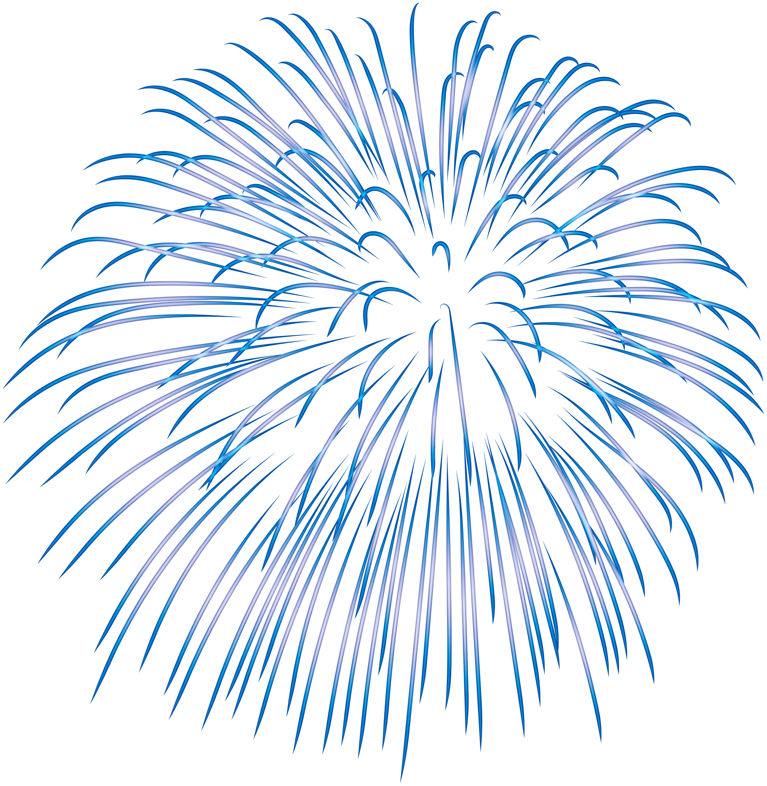 Elegant Blue Radiant Burst Firework Clipart Design with Celestial Elegance