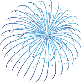 Elegant Blue Starburst Firework Clipart Design with Radial Symmetry