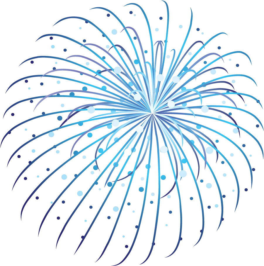 Elegant Blue Starburst Firework Clipart Design with Radial Symmetry