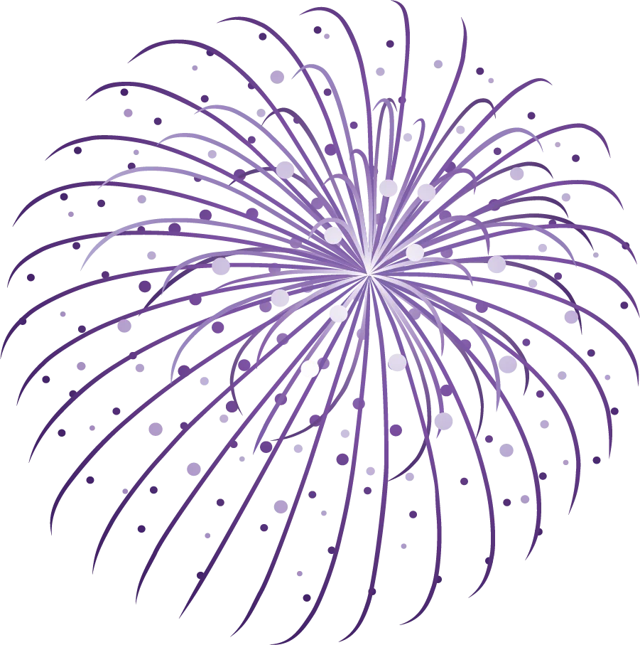 Elegant Purple Firework Clipart Design with Radiant Starburst Pattern