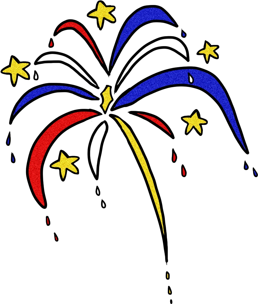 Festive Patriotic Fireworks Display Celebration Clipart Illustration