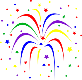 Festive Rainbow Explosion Celebration Firework Clipart Design