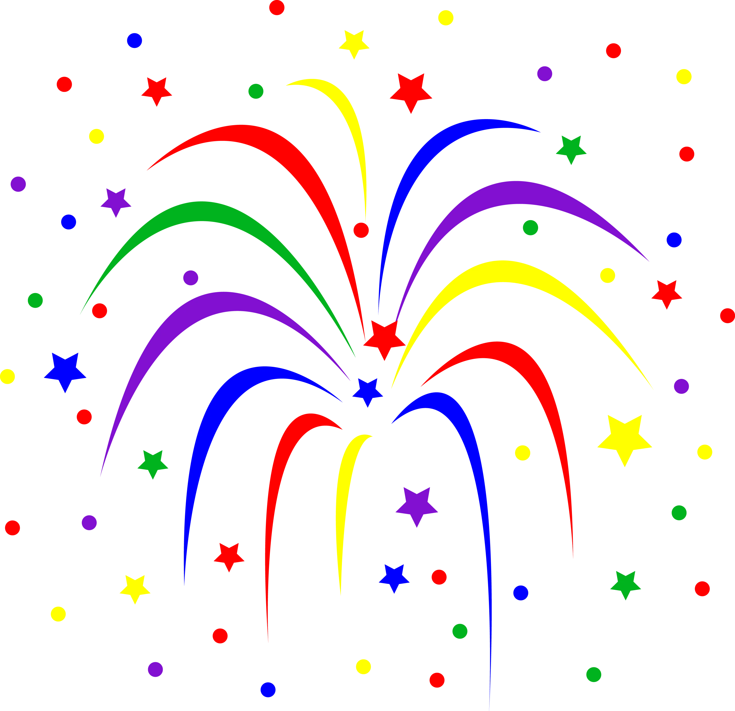 Festive Rainbow Explosion Celebration Firework Clipart Design