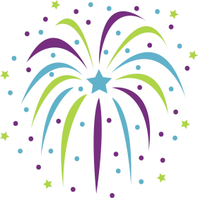 Festive Starburst Celebration Firework Clipart Design with Playful Bursting Colors
