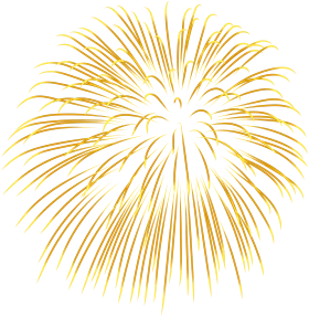 Golden Radiant Burst Firework Clipart: Dazzling Celebration Graphic Design Element
