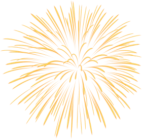Golden Radiant Burst Firework Clipart - Explosive Celebration Design Element