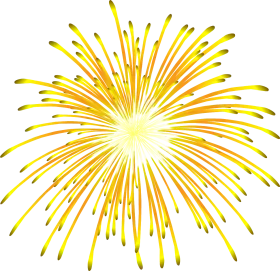 Golden Radiant Burst of Celebration Firework Clipart Explosion Design