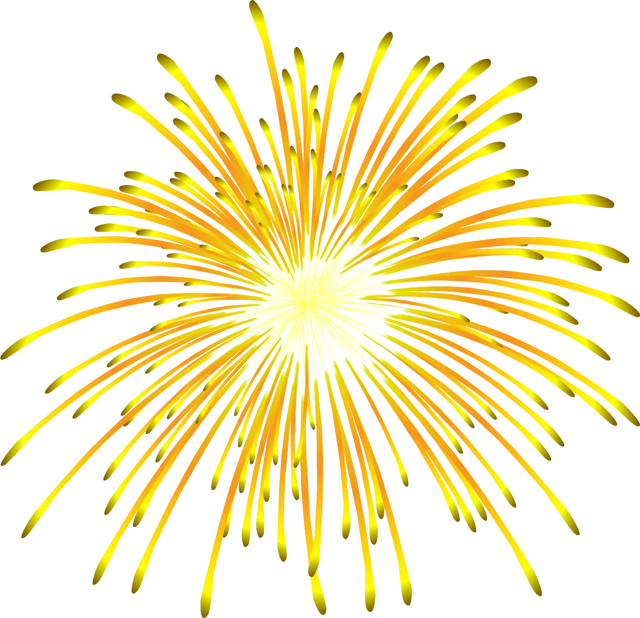 Golden Radiant Burst of Celebration Firework Clipart Explosion Design